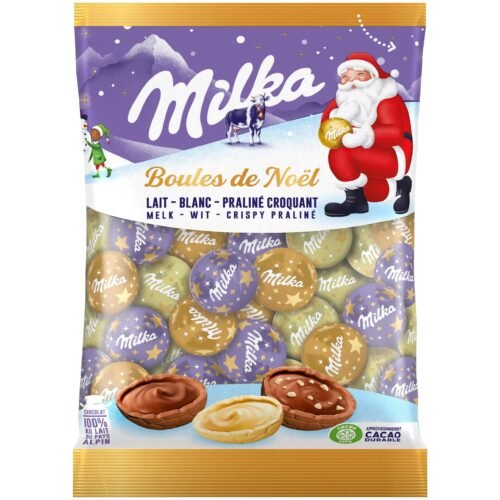 Milka Boules de Chocolat Lait, Blanc & Praliné Croquant 350g