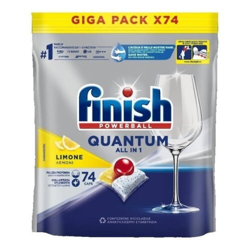 Finish QUANTUM Active Blue Citron - 74 Pastilles